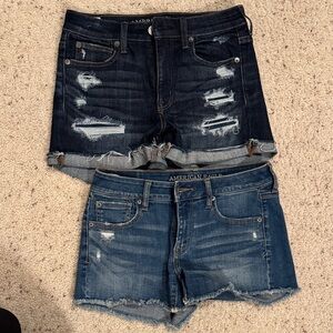 American Eagle Outfitters Dark and Medium Blue Jean Shorts